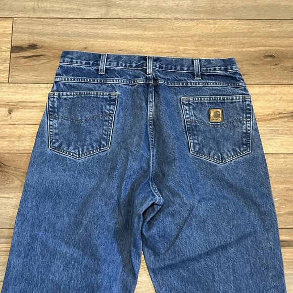 Men's Carhartt Relaxed Fit Denim Jeans SZ 38x32 Blue Cotton Casual Work B160 DST - Picture 8 of 11